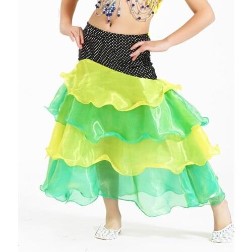 New Proessional Kids Girl Belly Dance Skirts Saia Cigana Clothes Vestido Danza Del Vientre Indiano Tulle 7 Colors One Size