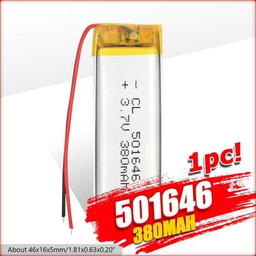 1/2/4 Pcs 3.7V 380mAh Li-polymer Li Po Ion Lithium Polymer Battery Rechargeable 501646 Cell Batteries For MP3 MP4 DVD PSP Toy