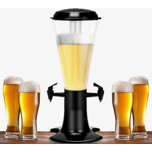 1pc Dual Beer Tower Dispenser Beverage Drink Dispenser with Lamp