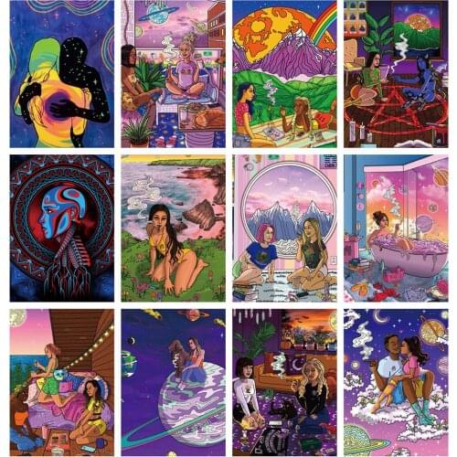 10/50pcs Art Graffiti Stickers Aesthetics Colourful Decal DIY Skateboard Laptop Phone Luggage Guitar Cool Waterproof Sticker