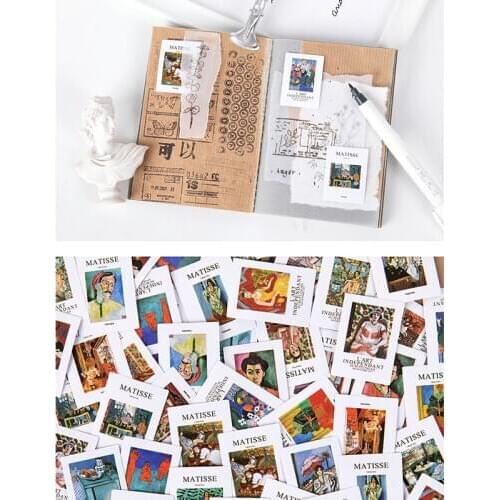 46pcs/pack Decorative Artist Matisse Painting Label Stickers Stationery Stickers Scrapbooking Diy Diary Album Stick Label