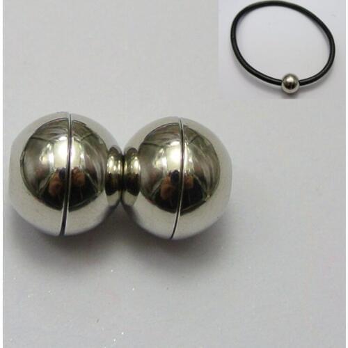 5 Sets Silver Tone Metal Ball Magnetic Clasps Glue in End Caps Fit 3mm Cords