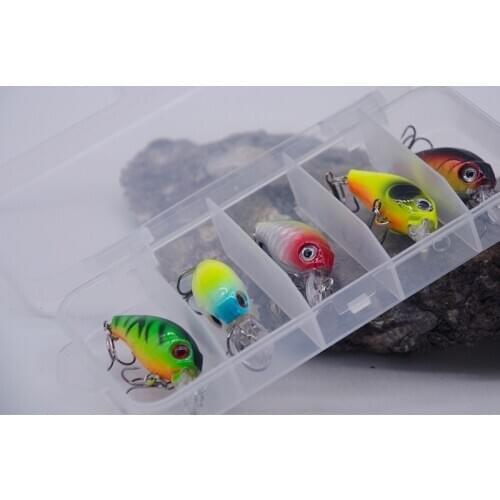5Pcs/box Mini Crankbaits Lure Set 4.5cm 3.8g Fishing Lures Hard Artificial Baits With Fishing Tackle Box Shipping Today