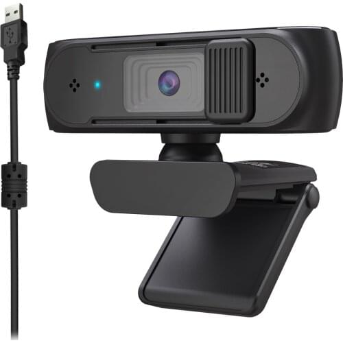5MP USB Webcam 2.5K 720P1080P FHD Web Camera with AF Light Correction and Dual Mics for Video Teaching with Privacy Cover