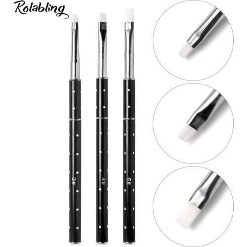 3pcs/set 2#/4#/6# Acrylic Nail Art Brush Drawing Painting Pen Brush White Nail Dotting UV Gel Brush Manicure Gel Pen Tools