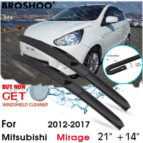Car Wiper Blade Front Window Windscreen Windshield Wipers J hook Blades Accessories For Mitsubishi Mirage 21"+14" 2012-2017