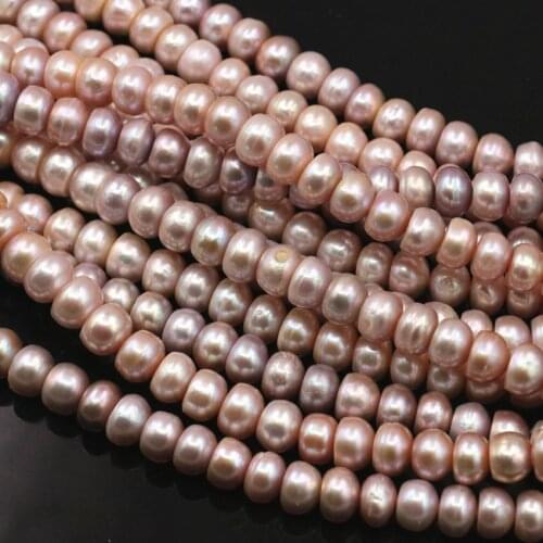 Natural Purple Freshwater Pearl Beads 8-9mm Pearls Loose Abacus Spacer Beads for Jewelry Making DIY Necklace Bracelet 14.5" A489