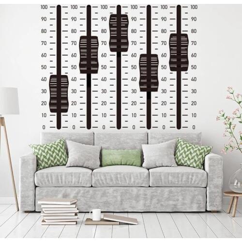 Large Mixing Console Sliders Wall Sticker Baby Nursery Sofa Music Producer Audio Waves Speakers Beats Dance Wall Decal Vinyl