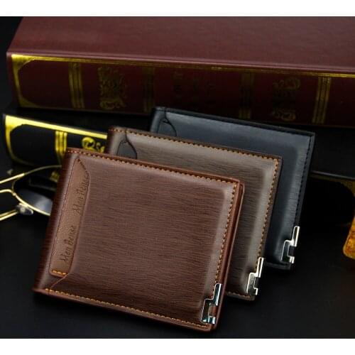 Brand Men PU Leather short Wallet With Zipper Coin Pocket Vintage Big Capacity Male Money Purse Card Holder New