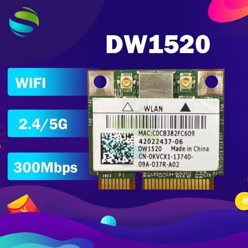 BroadCom Dual band BCM943224HMS BCM43224 DW1520 300Mbps 2.4/5G Half Mini PCIe Wireless card for dell