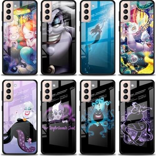 Ursula The Little Mermaid Tempered Glass Cover For Samsung Galaxy S21 Plus Ultra M21 M31 M51 A52 A72 Phone Case Coque