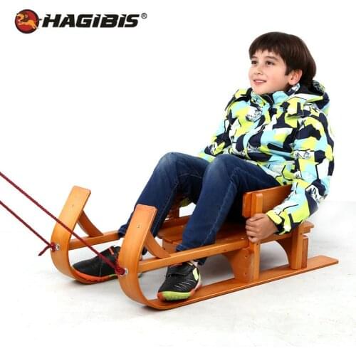 HAGIBIS Wood Child Sled, Kids Beech Sledge Skating Board, Winter Outdoor Sport Sled, Snow Sledge, Slittino Neve