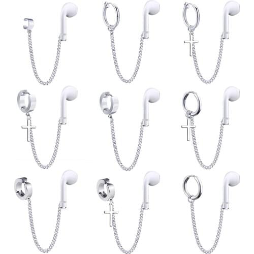 1PC Anti-Lost Ear Clip Chains Bluetooth Earphone Holders Accessories Unisex Earrings Fashion Ear Clip For Airpods 1/2/3 Pro