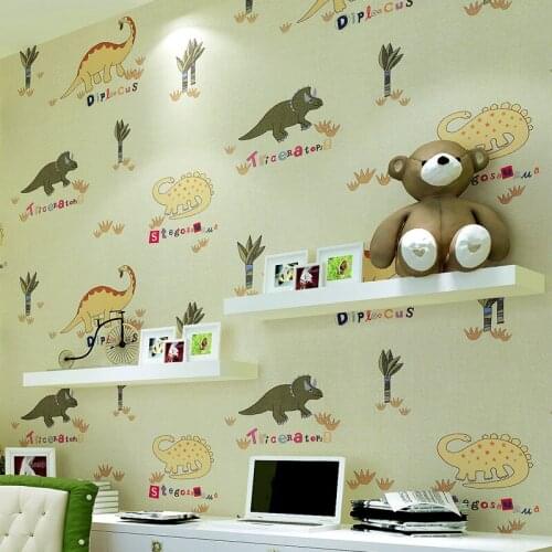 Wellyu Children 's room dinosaur pattern non - woven environmental formaldehyde - free children' s room full of wallpaper