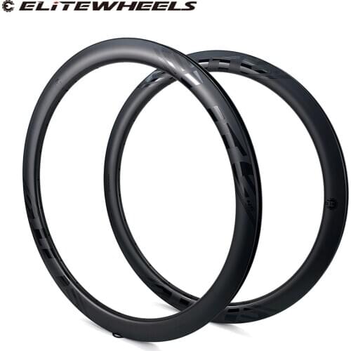 ELITEWHEELS 700c Road Disc Carbon Rim 45mm Tubeless UD Matte Finish Rims 27mm Width For Cyclocross Road Disc Brake Bicycle Wheel