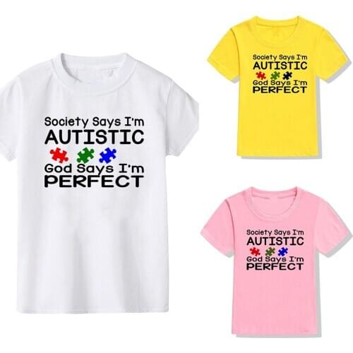 Autism Awareness Shirt Society Says I'm Autistic T Shirt Autism TShirt Puzzle Piece Autism Gifts for Youth Kids