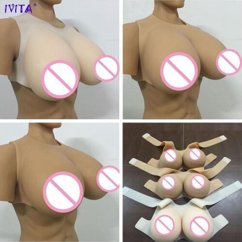 IVITA Hot Sale 6500g Realistic Silicone Breast Forms False Breast Cup L For Man Crossdresser Transgender Drag Queen Shemale Tits