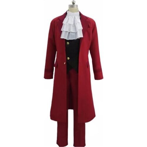 2016 Ace Attorney Apollo Justice Miles Edgeworth Cosplay Costume In Red Cosplay Uniform New Custom Made