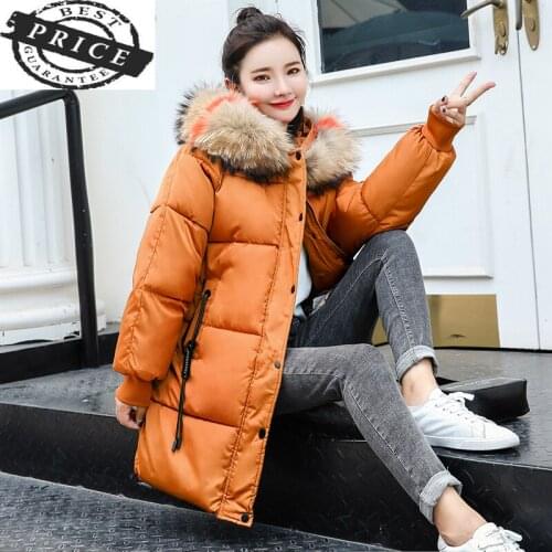 Jacket Womens Winter Long Coats Female Fur Hooded Warm Clothes Ladies Thick Down Cotton Padded Parkas Mujer 2021 LWL100a