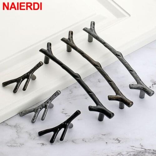NAIERDI 10PCS Tree Branch Cabinet Pulls Bronze Furniture Handle Zinc Alloy Silver Bronze Cabinet Handles Kitchen Drawer Knobs