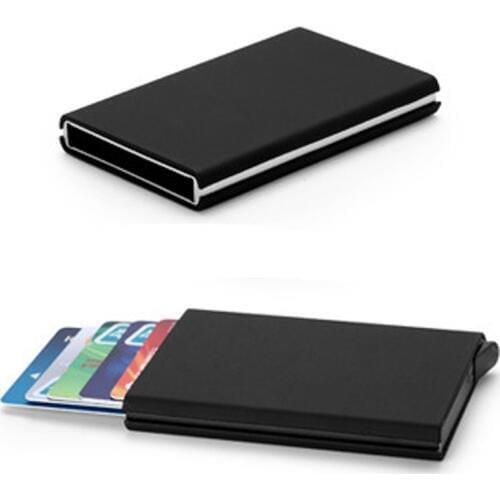 Maideduod 2018 Unisex Antitheft metal card holder rfid aluminium credit card holder with rfid blocking pu leather mini wallet