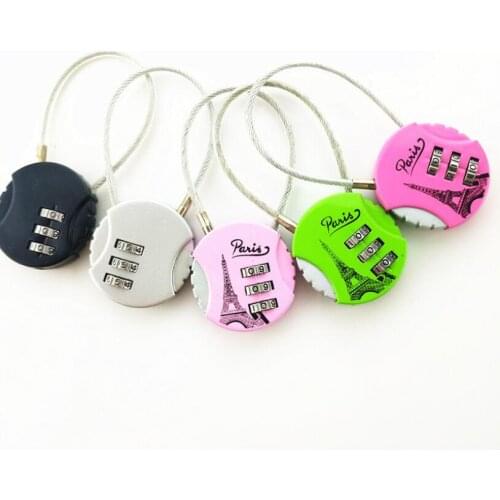 Wire rope metal luggage wardrobe small password lock mini storage box toolbox gym cabinet padlock color sent randomly