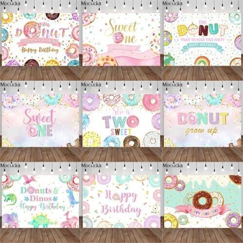 Mocsicka Sweet Donuts Photography Background Newborn Child Portrait Photo One Birthday Party Backdrop Decoration Props Studio