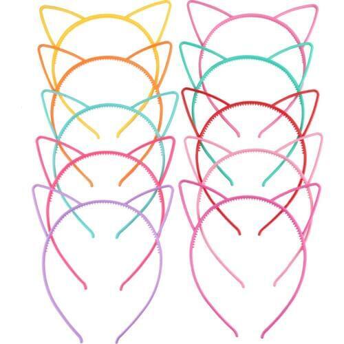 3 pcs/lot, Plastic Cat Ear Headband, Kawaii kitty ears hairband Headpiece Girls Hair Accessory