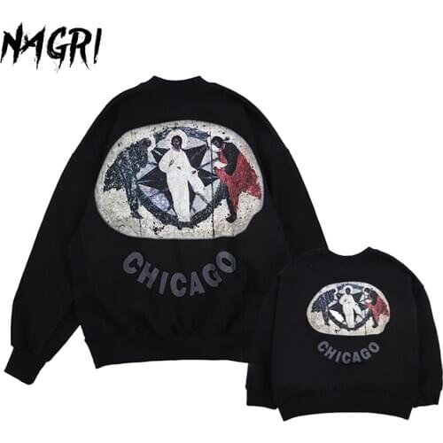 NAGRI Father Son Family Matching Clothes New Fashion Sweatshirt Kanye Hip Hop Graffiti Sweatshirt for Boys Crewneck Pullover