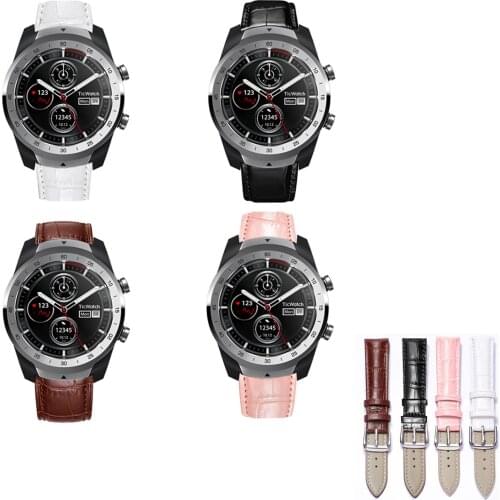 20mm 22mm Leather Watch Band Strap for Haylou LS02 Ticwatch 2 E Wristband for Ticwatch Pro E2 S2 GTX Pro3 Pro 2020 4G strap