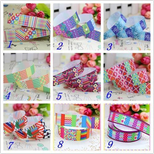 7/8'' Free shipping chevron pattern dots printed grosgrain ribbon hairbow headwear party decoration diy wholesale OEM 22mm S374