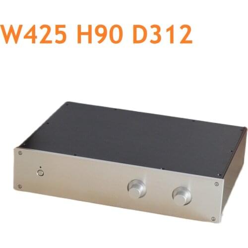 Balanced Input DAC Decoder Shell Power Amplifier Supply Chassis DIY Aluminum Tube Amplify Box Black Chassis W425 H90 D312