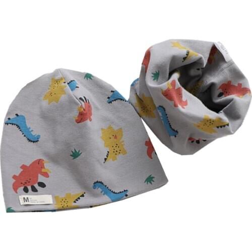 New Fashion Cotton Children Hat Scarf Girls Cap Set Baby Boys Head Cover Winter Warm Boys Girls Neck Collar Kids Beanies Sets