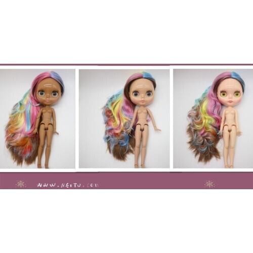 Joint body Nude Blyth Doll, Factory doll Fashion doll Suitable For Girls multicolour hair