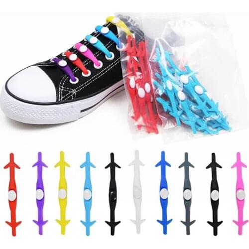 12Pcs/Set Silicone Shoelaces Elastic Silicone Shoelace Special No Tie Shoelace Men Women Shoe Laces Rubber Zapatillas