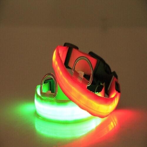 LED Wire Mesh Luminous Dog Collar Usb Rechargeable Safety Glowing Pet Belt Flashing Mode By Switch Dog Collars Night Light Leads