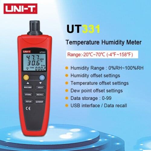 UNI-T UNITUT331 Temperature Humidity Meter Digital USB Temperature Hygrometer for Factories/food/health/environmental Protection