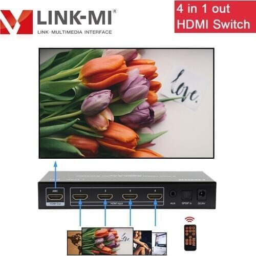 LINK-MI SW07 4x1 HDMI 2.0 Video Switch support 4K@60hz YUV4:4:4 18Gbps