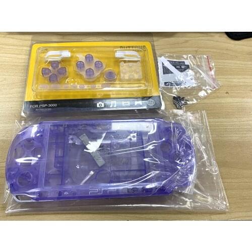 High Quality Transparent Clear Housing Case for PSP3000 PSP 3000 Game Console Shell Cover with Buttons Screws Set