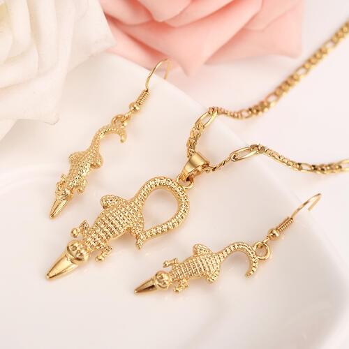 Gold Color PNG Jewellery Set baby bilum Pendant Necklaces Earrings Papua New Guinea Wedding bridal party women girls gifts