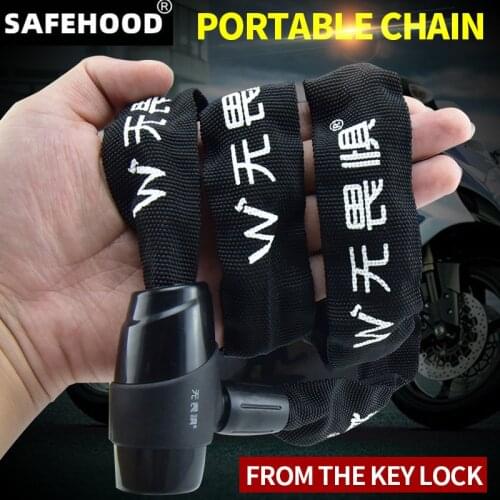 Bike Chain Lock Security Anti-theft Bicycle Lock Chain with Keys Lengthen Chain Lock for Motorcycle Bicycle Accessories