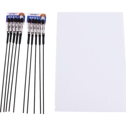Hobby Model Parts 10x Alligator Clip Stick 1x Foam Stand Base Modeling Tools