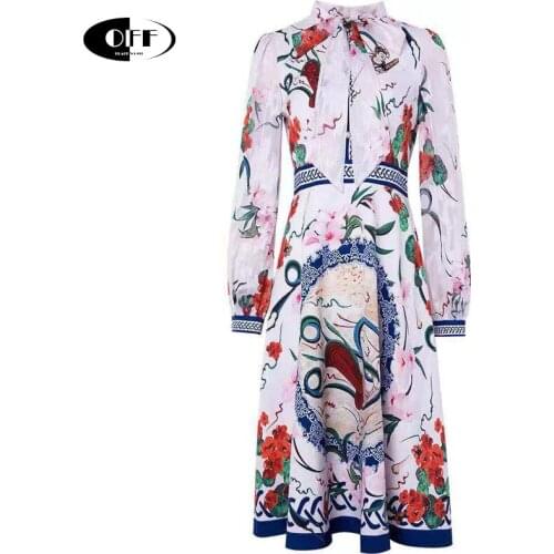 Celebrity Summer Women Elegant Midi Dress Vintage Aesthetic Long Sleeve Bow Knee Length Retro Lady Party Dresses Plus Size 2XL