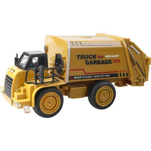 14CM 1/24 Scale Diecast Alloy Sanitation Garbage Car Model Fork Lift Truck Engineering Car Toys Children Collections Kids Car