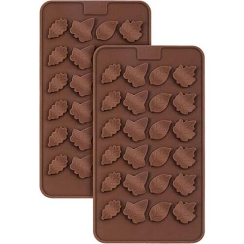 2/6Pcs Candy Mold Maple Leaf Number Non-Stick Mold Dropper Cookie Brush DIY Cake Fondant Mold Chocolate Bakeware Tool
