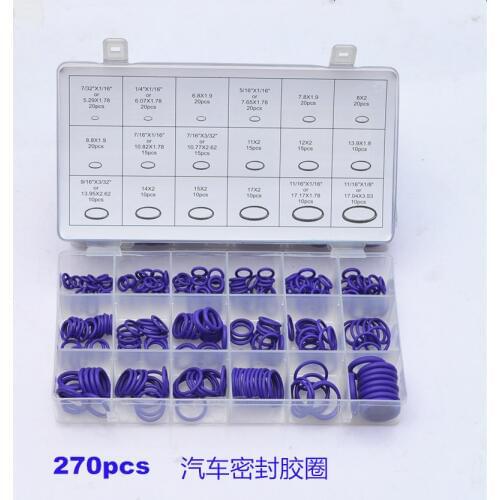 High Quality 270 pcs Car Styling Rubber O Ring Seals Watertightness Assortment Different Size With Plactic Box Kit
