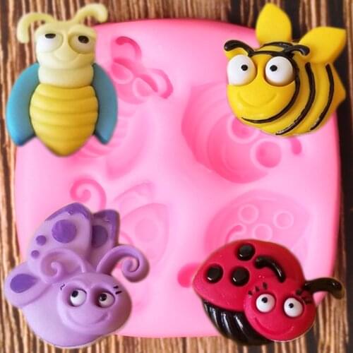 3D Bee Insect Silicone Mold DIY Party Cake Decorating Tools Polymer Clay Resin Mould Chocolate Candy Sugarcraft Molds