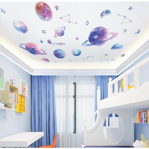 Dream Planet 3D Wall Stickers Dormitory Living Room Wall Decorations Girls Boy Vinyl Room Wallpaper Home Decor