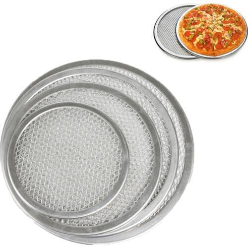 6/7/8/9/10/11/12/13 Inch Reusable Non-Stick Aluminum Mesh Pizza Pan Pasta Baking Tray Oven Pizza Holder Mold Bakeware Tools