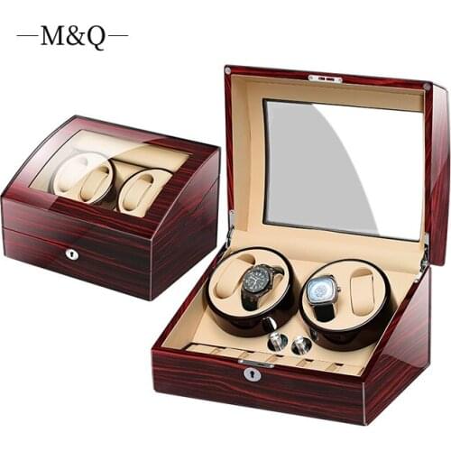 4+6 Automatic Watch Winder Box Collection Display Silent Motor US/UK/AU/EU Plug Wristwatch Storage Box Luxury remontoir montre